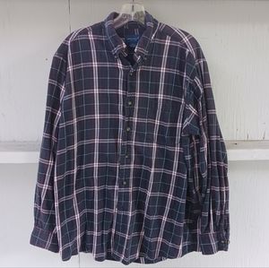 Towncraft men's M gray/white/red flannel